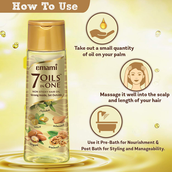 Emami 7 Oils In One Non-Sticky Hair Oil - 100 ml