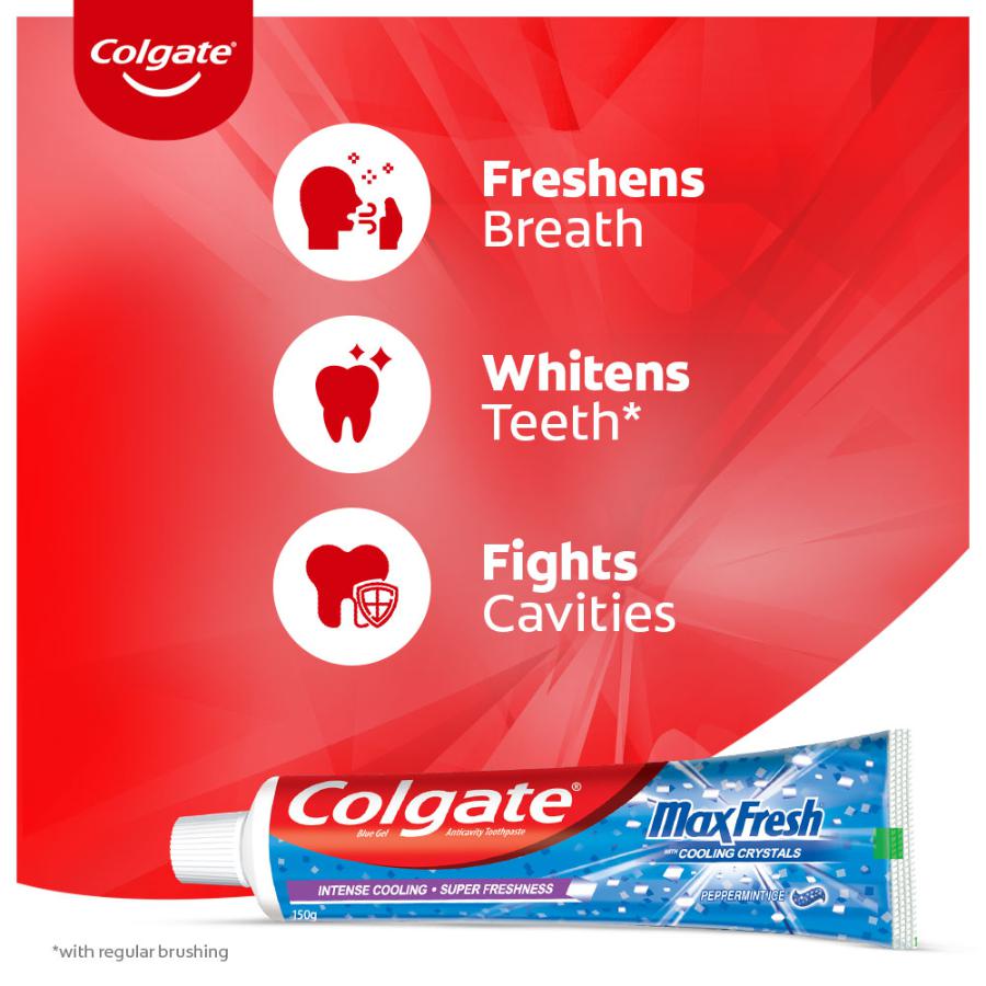 Colgate MaxFresh Peppermint Ice Blue Gel Toothpaste - 81 g