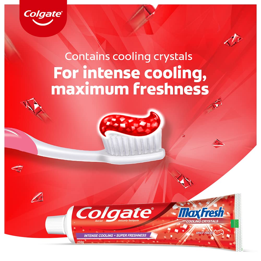 Colgate MaxFresh Red Gel Toothpaste (Spicy Fresh) - 150 g