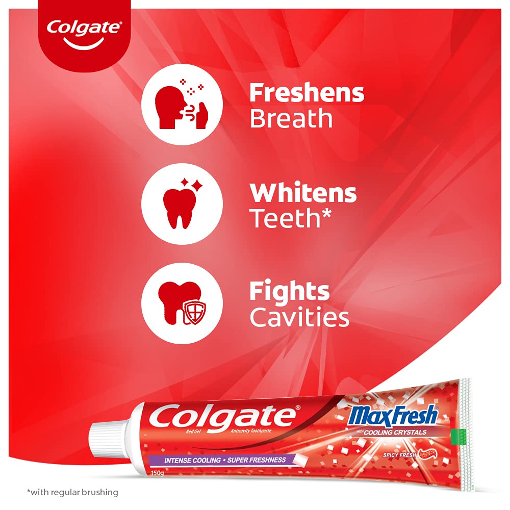Colgate MaxFresh Red Gel Toothpaste (Spicy Fresh) - 300 g