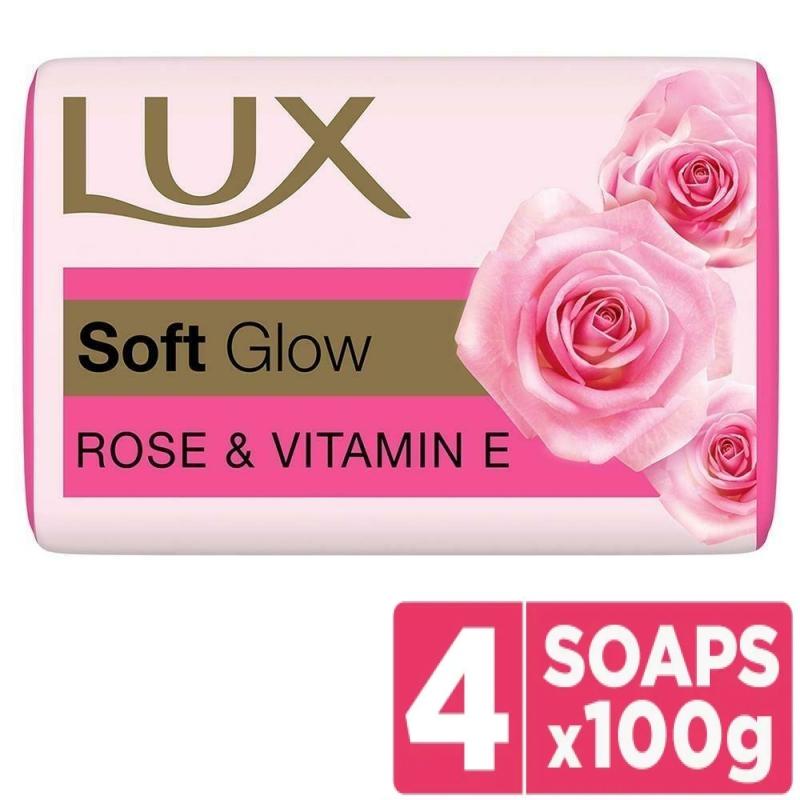 Lux Rose & Vitamin E Soap For Glowing Skin - 4x100