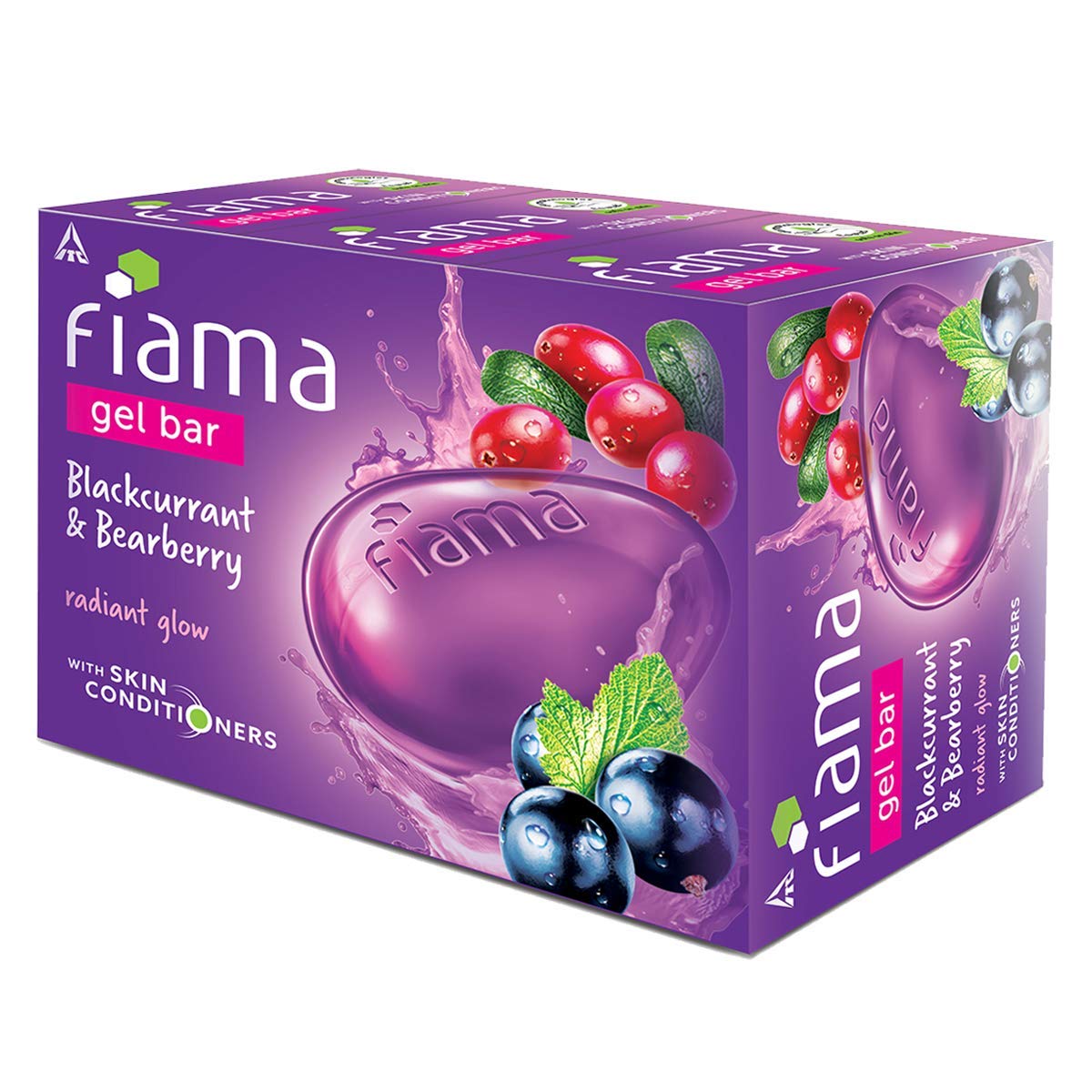 Fiama Blackcurrant  &  Bearberry Gel Bar - 3x125 g