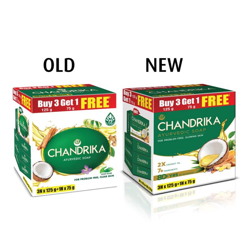 Chandrika Bathing Soap - Ayurvedic - 3x125g+(Get 75g Free)