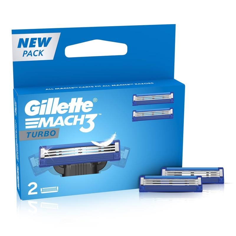 Gillette Mach3 Turbo Cartridges - 2 pcs