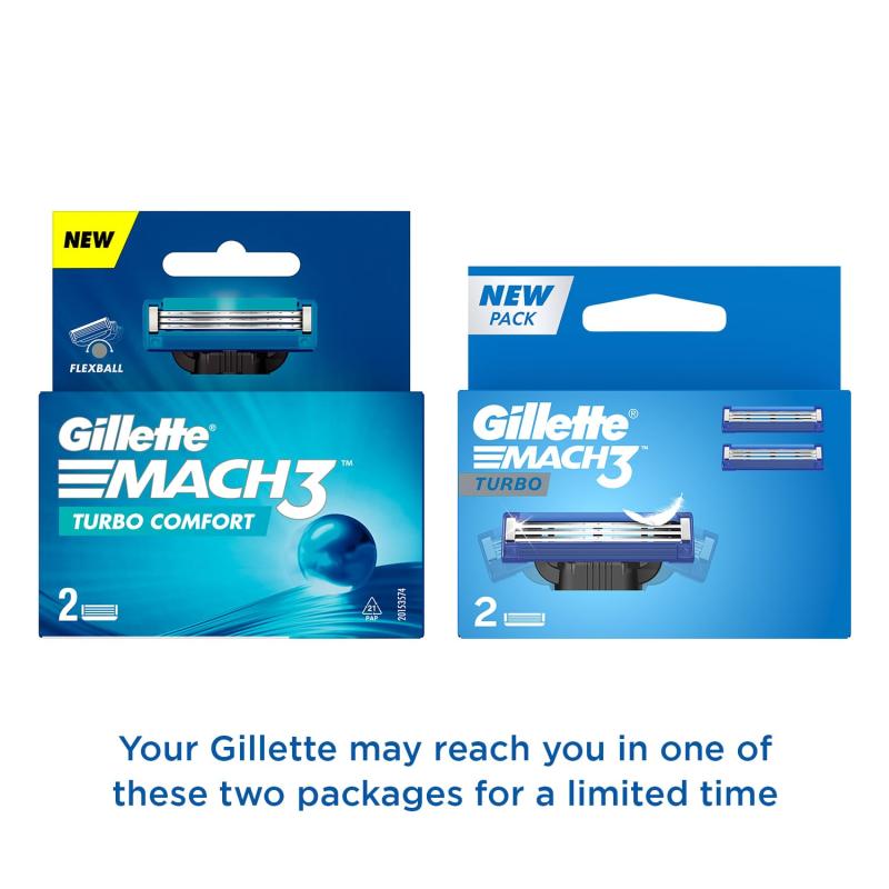 Gillette Mach3 Turbo Cartridges - 2 pcs