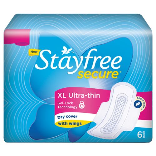 STAYFREE XL Ultra Thin Dry Cover Sanitary Pads - 6 pcs