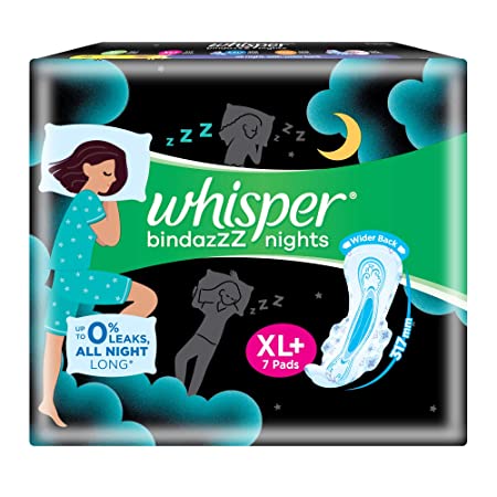 Whisper Bindazzz Nights Sanitary Pads XL Plus - 7 pcs