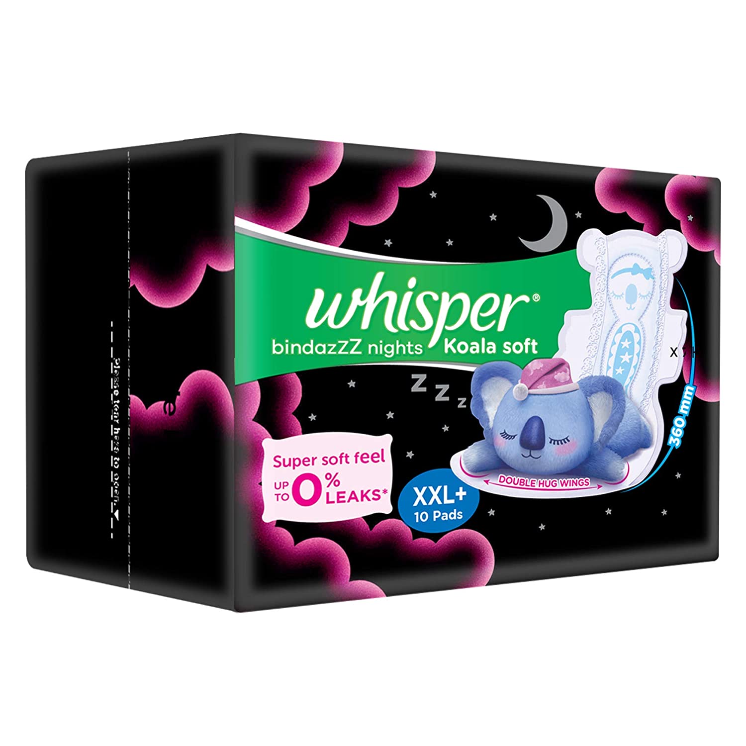 Whisper Bindazzz Nights Koala Soft Sanitary Pads XXL Plus - 10 pcs