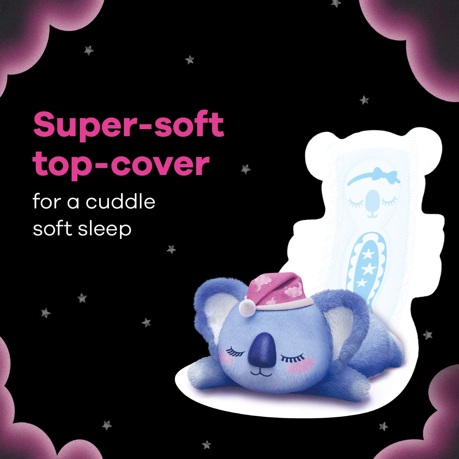 Whisper Bindazzz Nights Koala Soft Sanitary Pads XXL Plus - 10 pcs