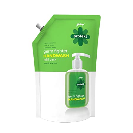 Godrej Protekt Neem & Aloe Vera Germ Fighter Hand Wash (Refill) - 725  ml