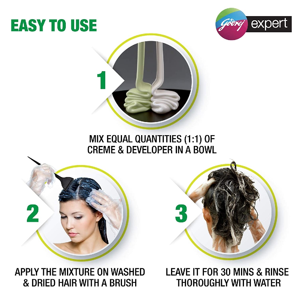 Godrej Expert Rich Creme - Black Brown (3.00) Hair Colour - 20 ml