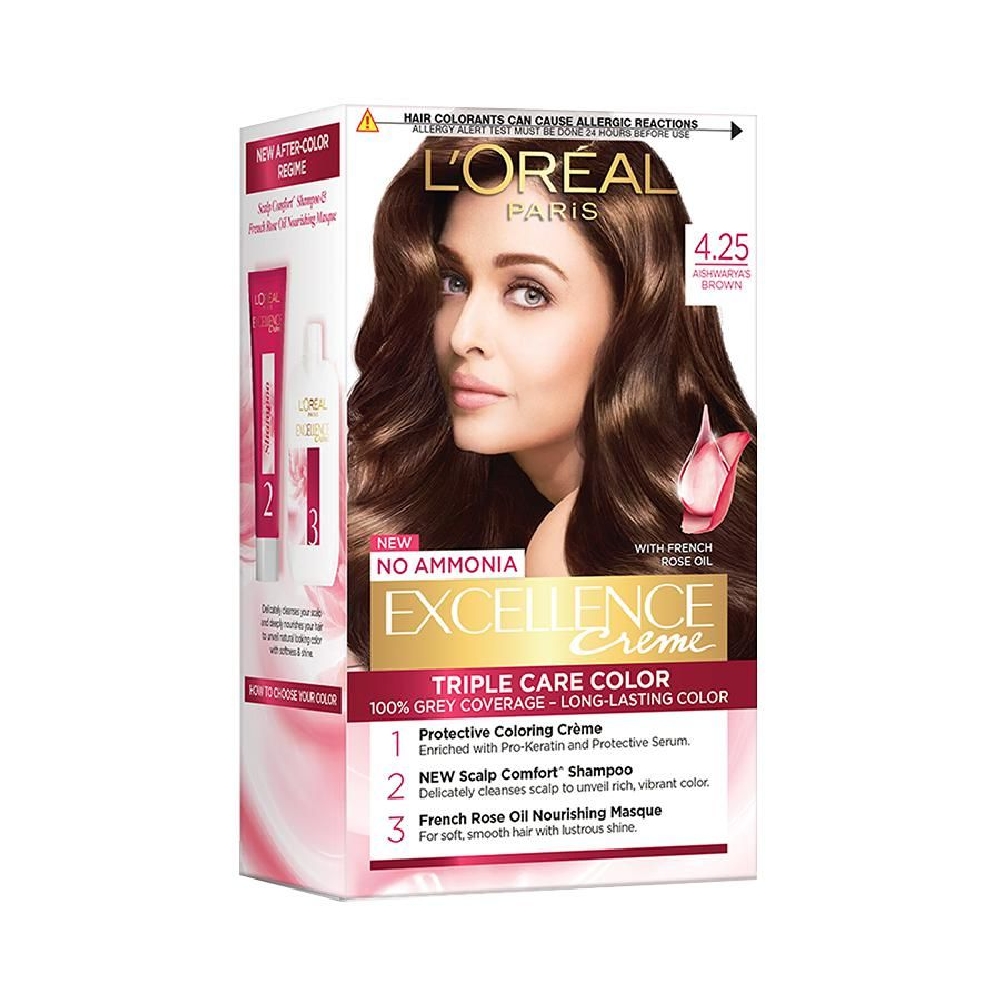 Loreal Paris Excellence Creme Hair Color-(4.25 Aishwarya's Brown) - 72 ml + 100 g