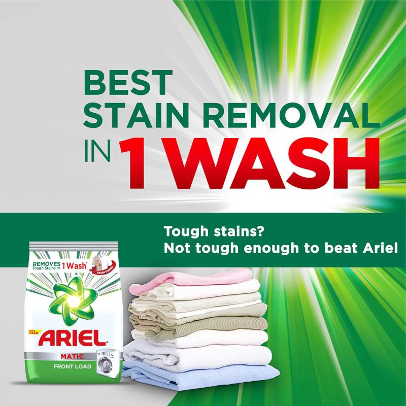 Ariel Matic Front Load Detergent Washing Powder - 4 kg (Get Extra 2 kg Free)