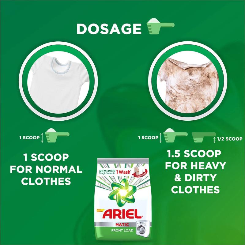 Ariel Matic Front Load Detergent Washing Powder - 4 kg (Get Extra 2 kg Free)