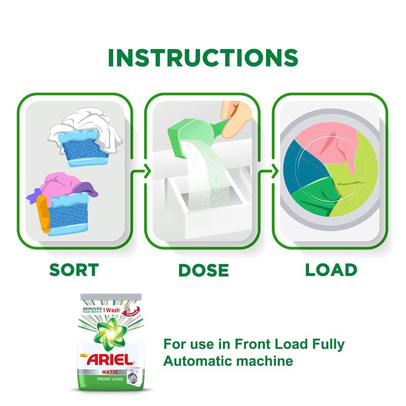 Ariel Matic Front Load Detergent Washing Powder - 4 kg (Get Extra 2 kg Free)