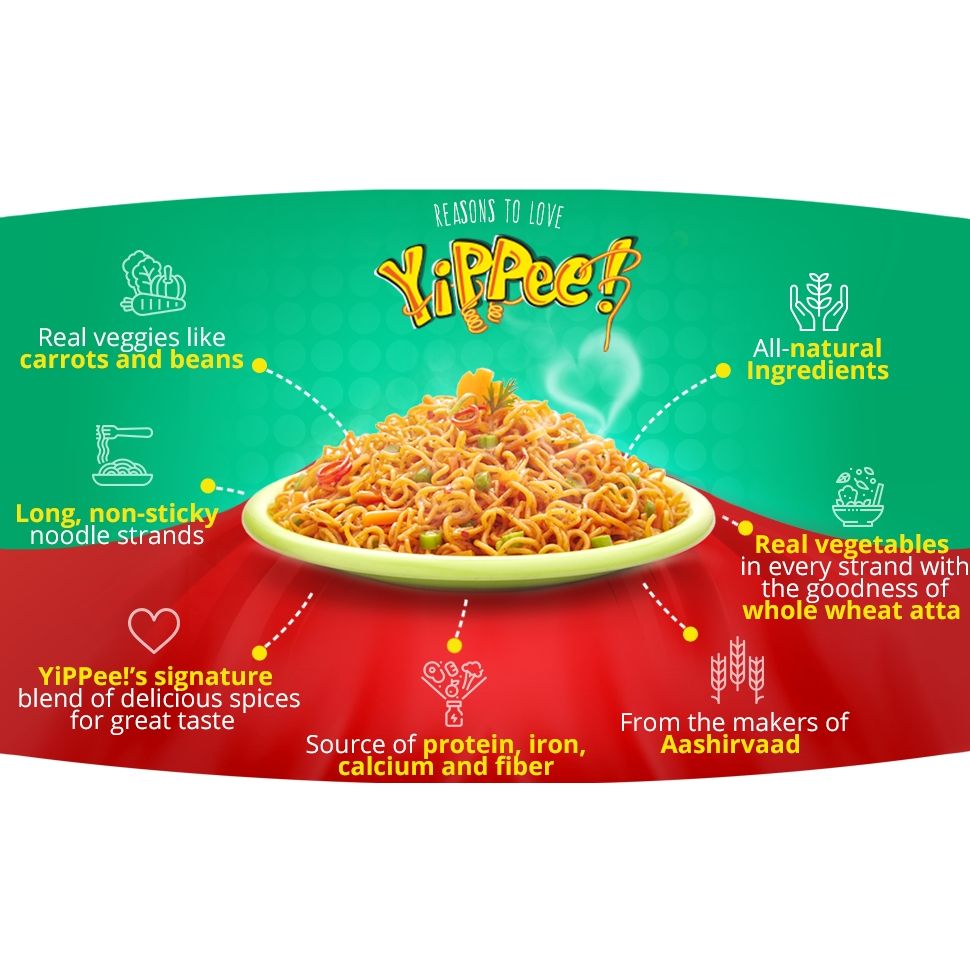Sunfeast YiPPee Power Up Atta Noodles - 70 g