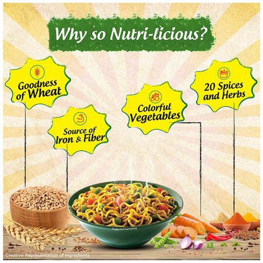 Maggi Masala Veg Atta Noodles - 435 g (Pack of 6)