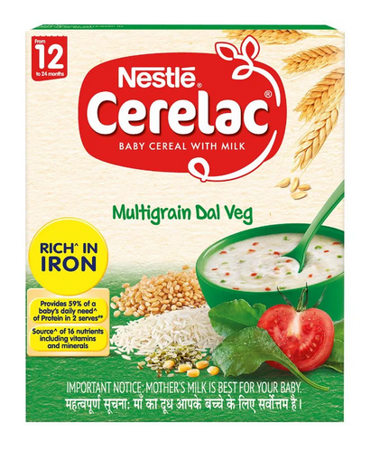 Nestle Cerelac with Milk Multigrain Dal Veg (From 12-24 Months) - 300 g