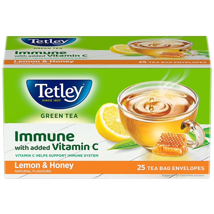 Tetley Green Tea - Lemon &   Honey - 25 Bags
