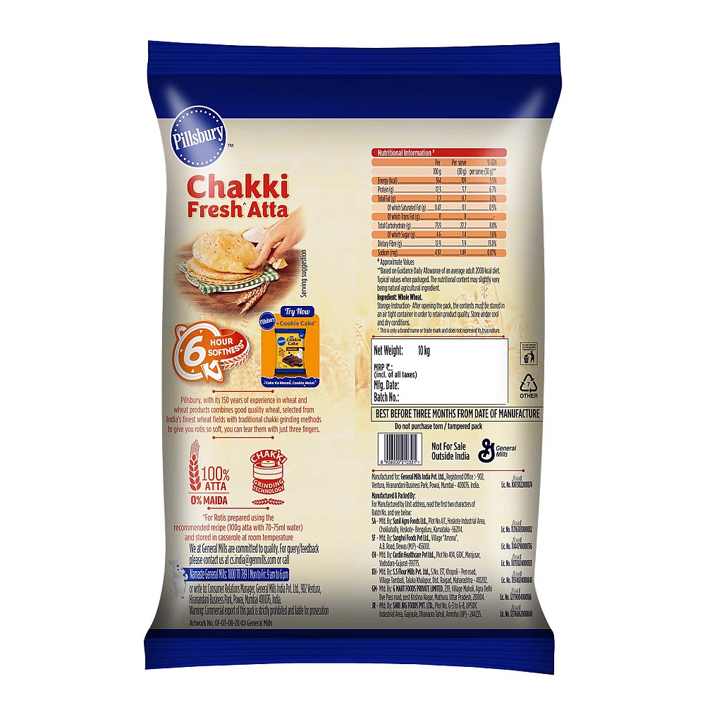 Pillsbury Chakki Fresh Atta - 10 kg