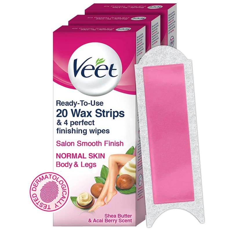 Veet Hair Removal Waxing Strips Kit - Normal Skin - 20 Strips