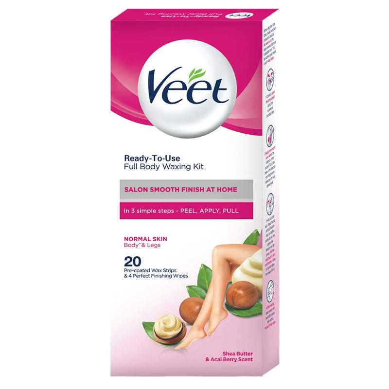 Veet Hair Removal Waxing Strips Kit - Normal Skin - 20 Strips