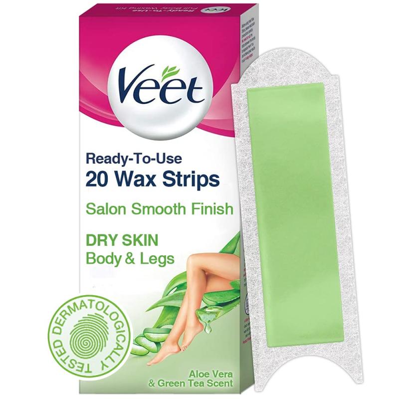 Veet Hair Removal Waxing Strips Kit - Dry Skin - 20 Strips