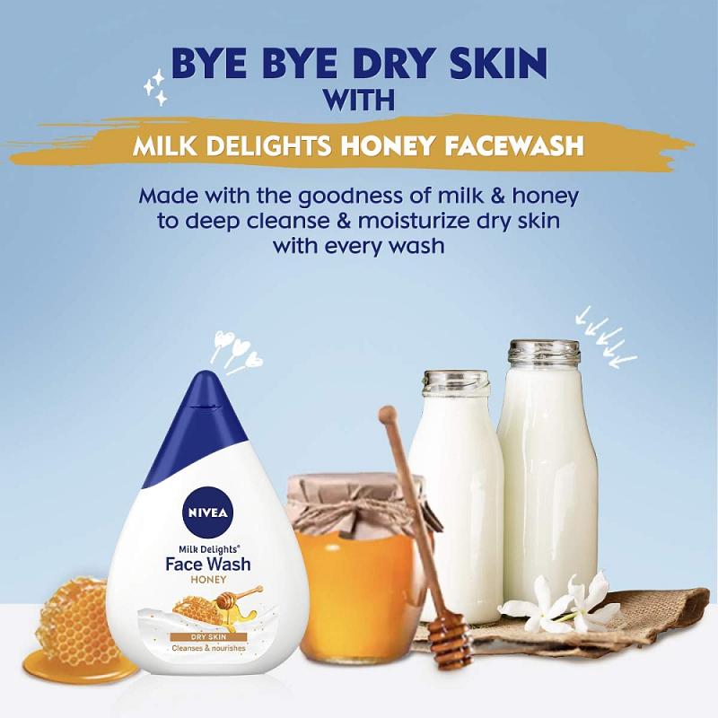 Nivea Milk Delights Face Wash - Honey - 100 ml