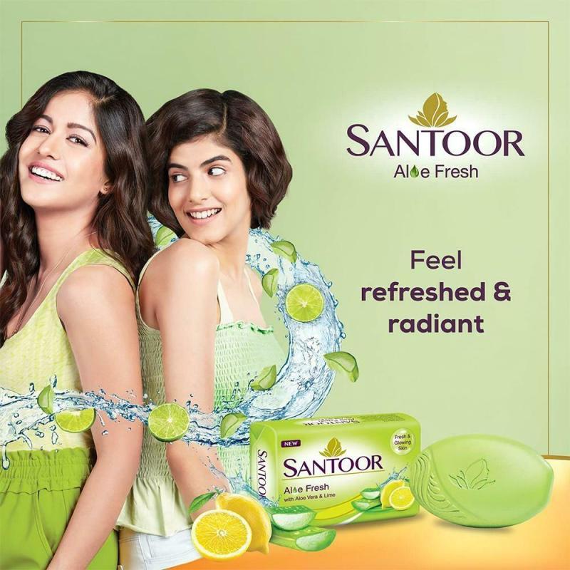 Santoor Aloe Fresh Soap - 4x100 g