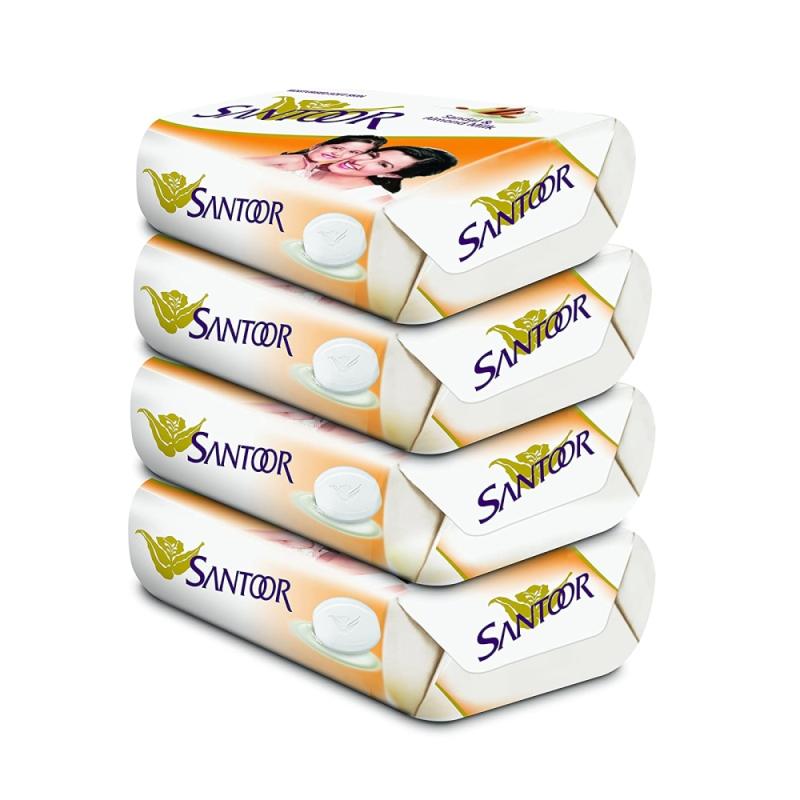 Santoor Sandal & Almond Milk Soap - 4x100 g